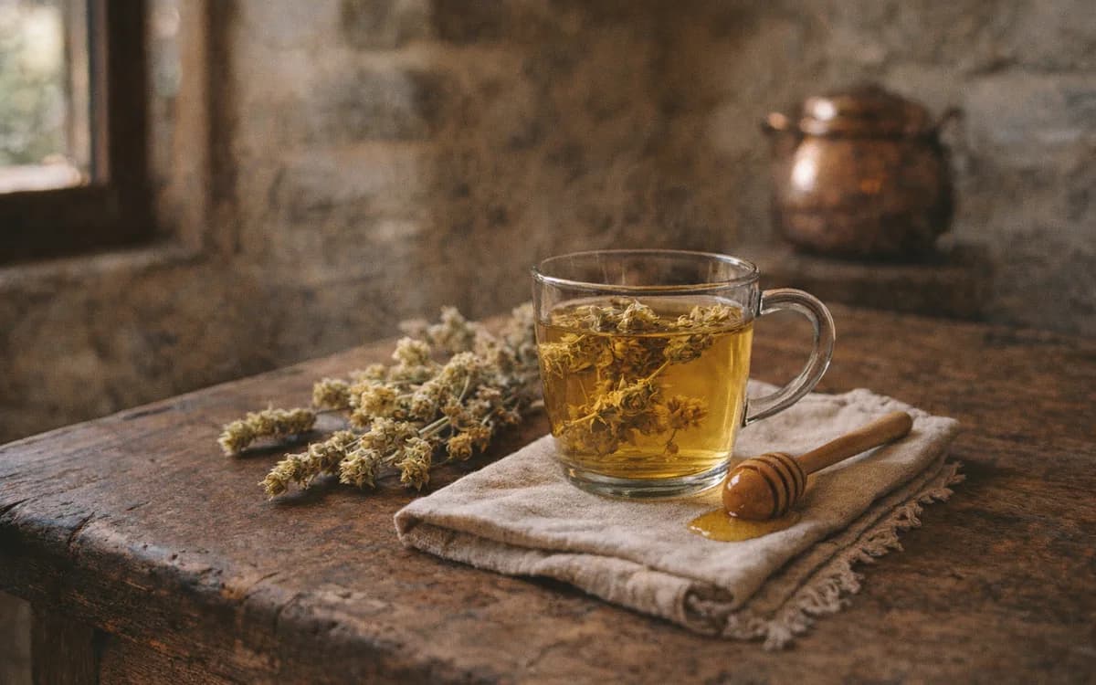 Albanian Mountain Tea: Çaj Mali at a Klos Table