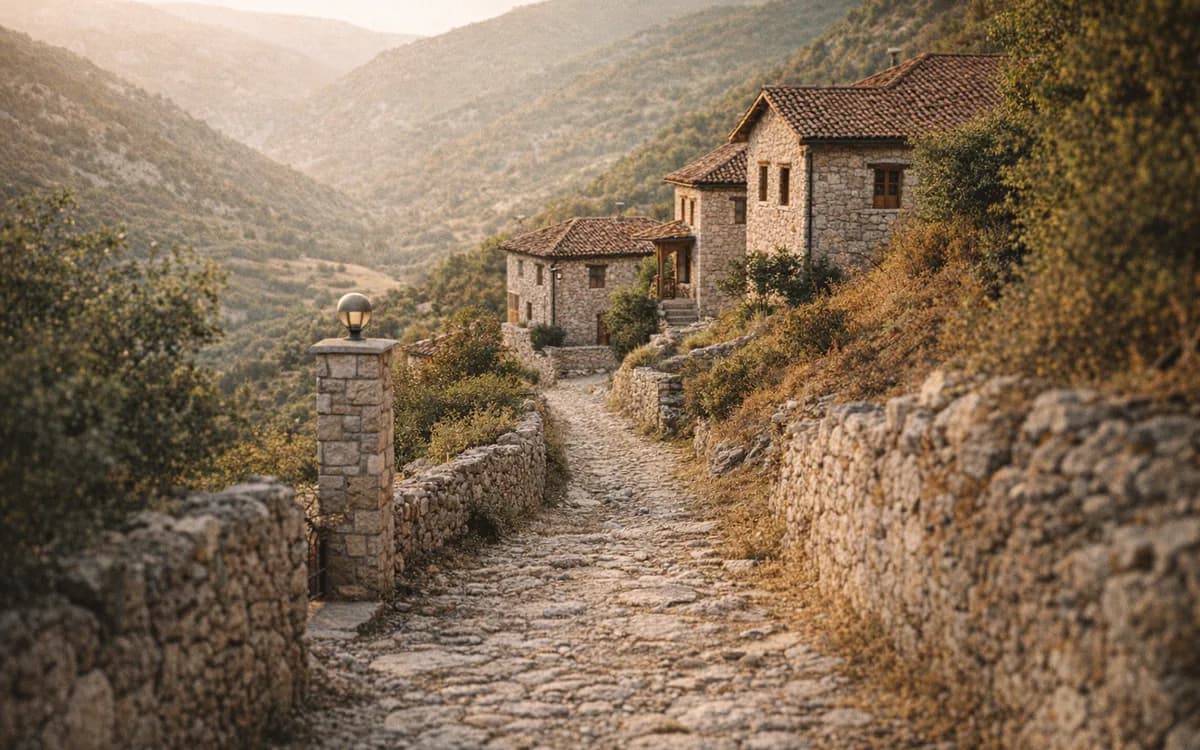 Guri i Bardhe Hike: White Stone Village from Klos