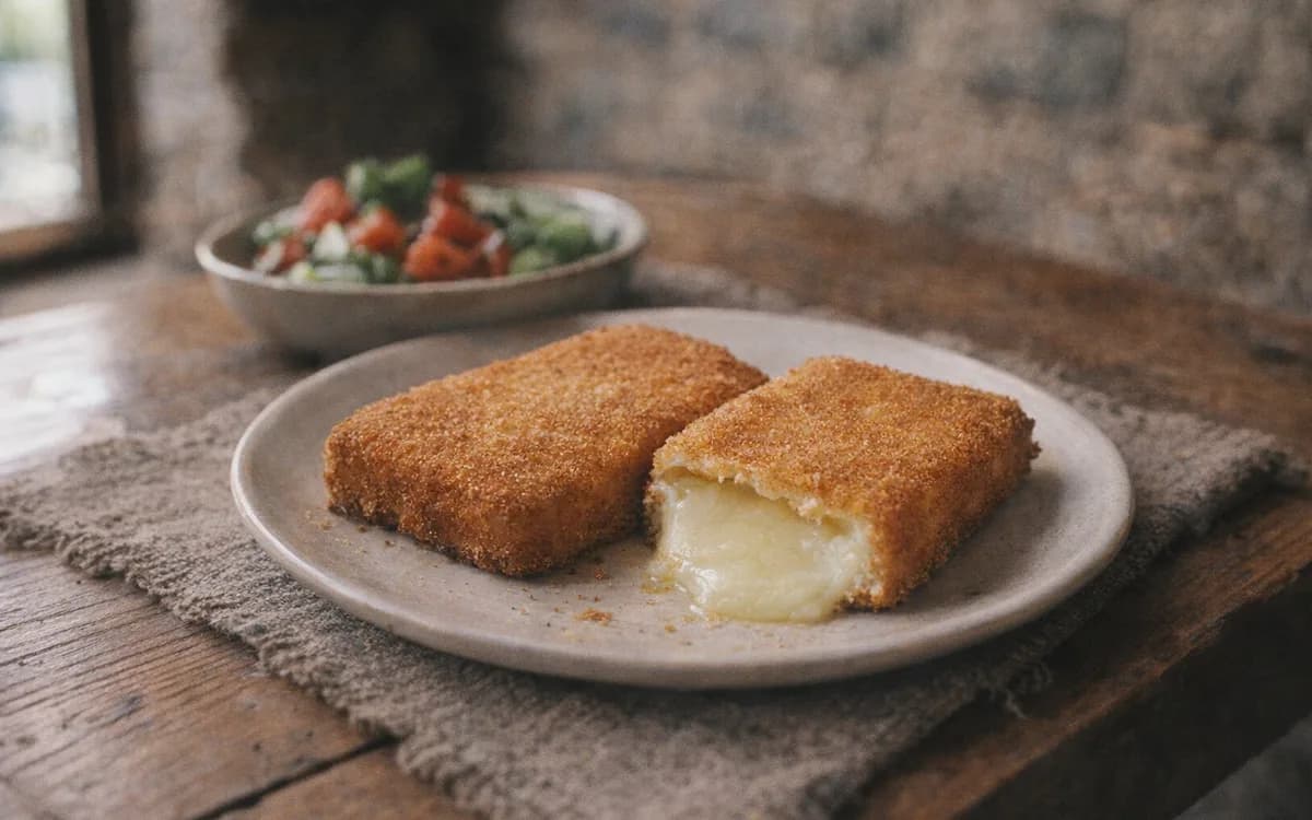 Kaçkavall i skuqur: recetë me kore të artë në shtëpi