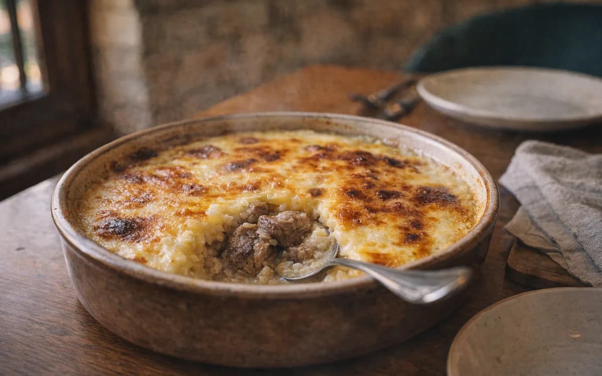 Tave Kosi Recipe: Albanian Lamb and Yogurt Casserole