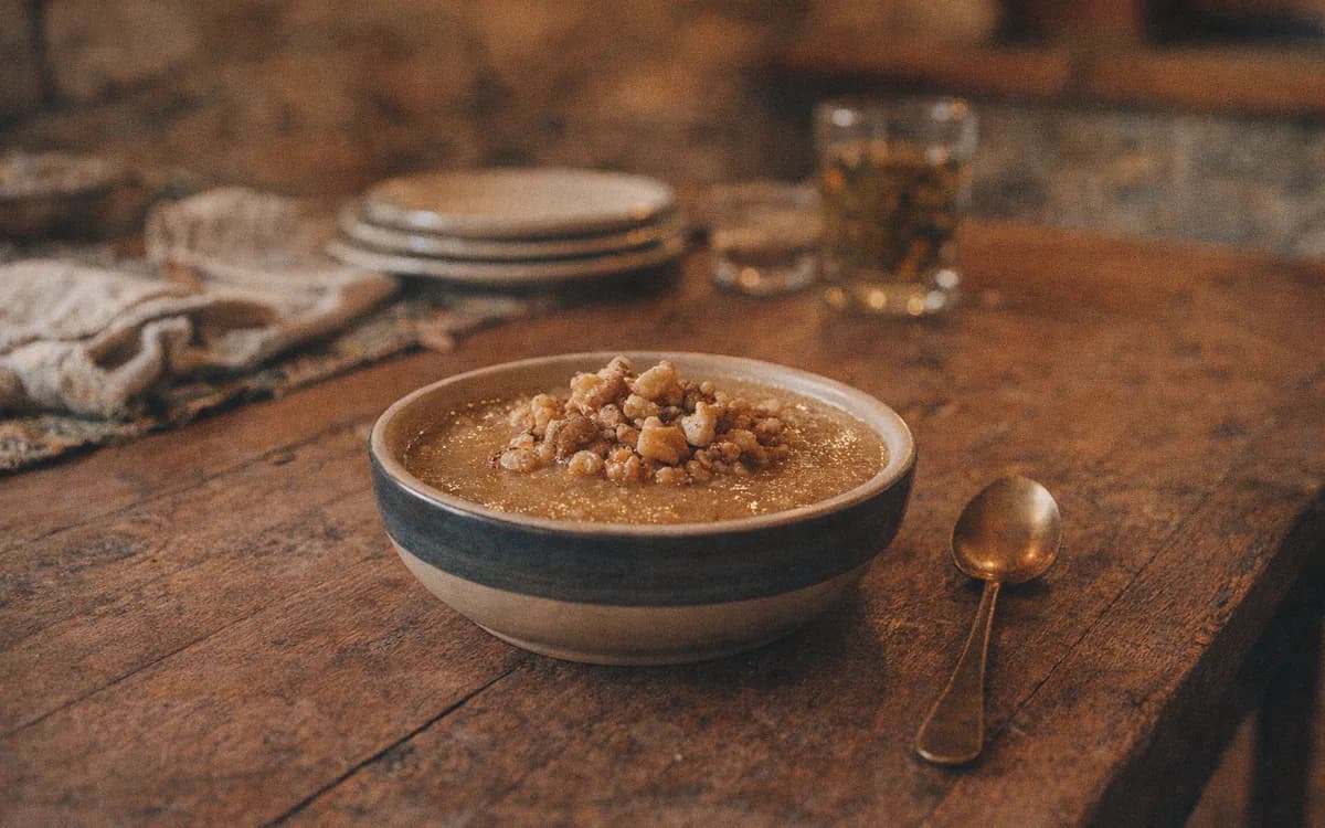 Hasude Recipe: Albanian Caramel Walnut Pudding