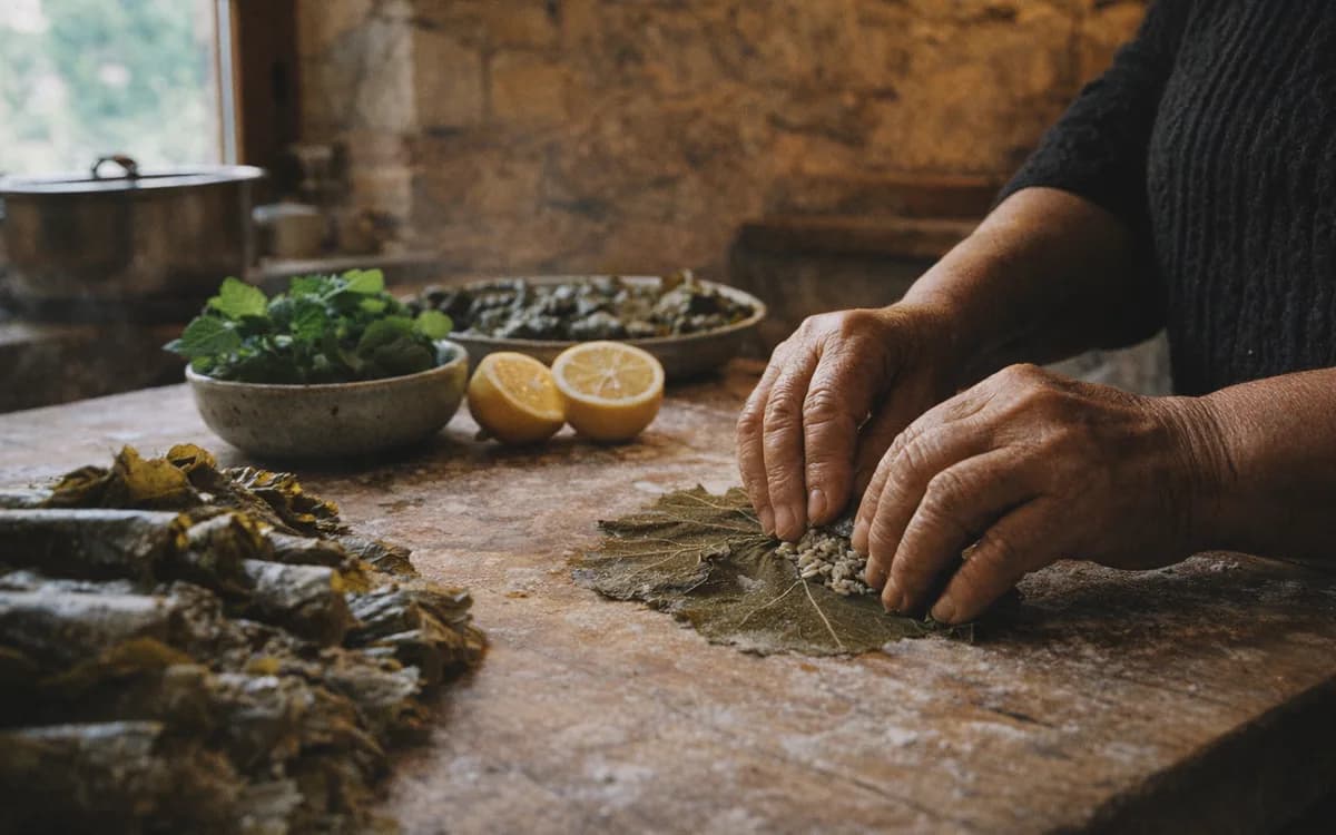 Japrak Recipe for Albanian Stuffed Vine Leaves